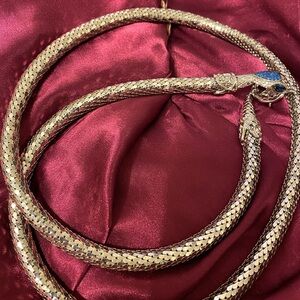 Whiting & Davis Gold and Silver Snake Belt